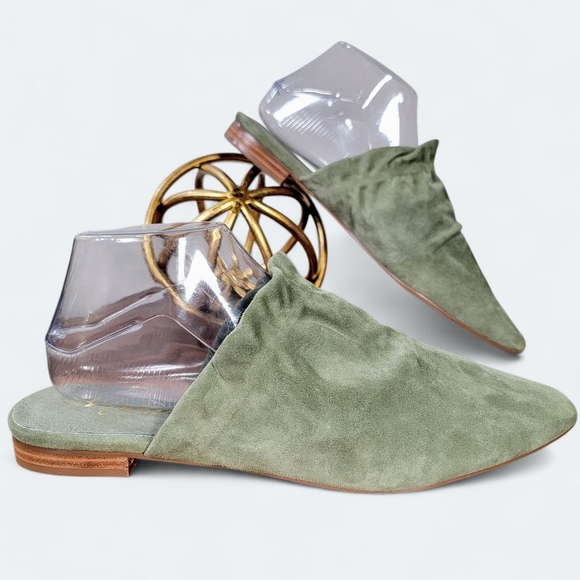 Matisse Vienna Sage Green Suede Women's Mules Size 9.5 - Picture 2 of 15